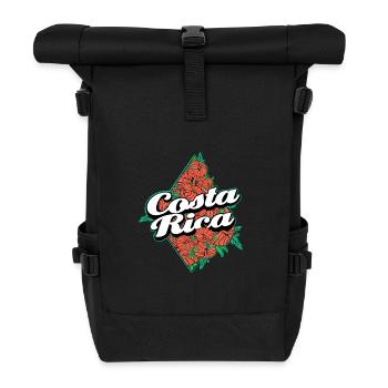 Tropisk Costa Rica blomsterprint - Rolltop-rygsæk - sort - Foran