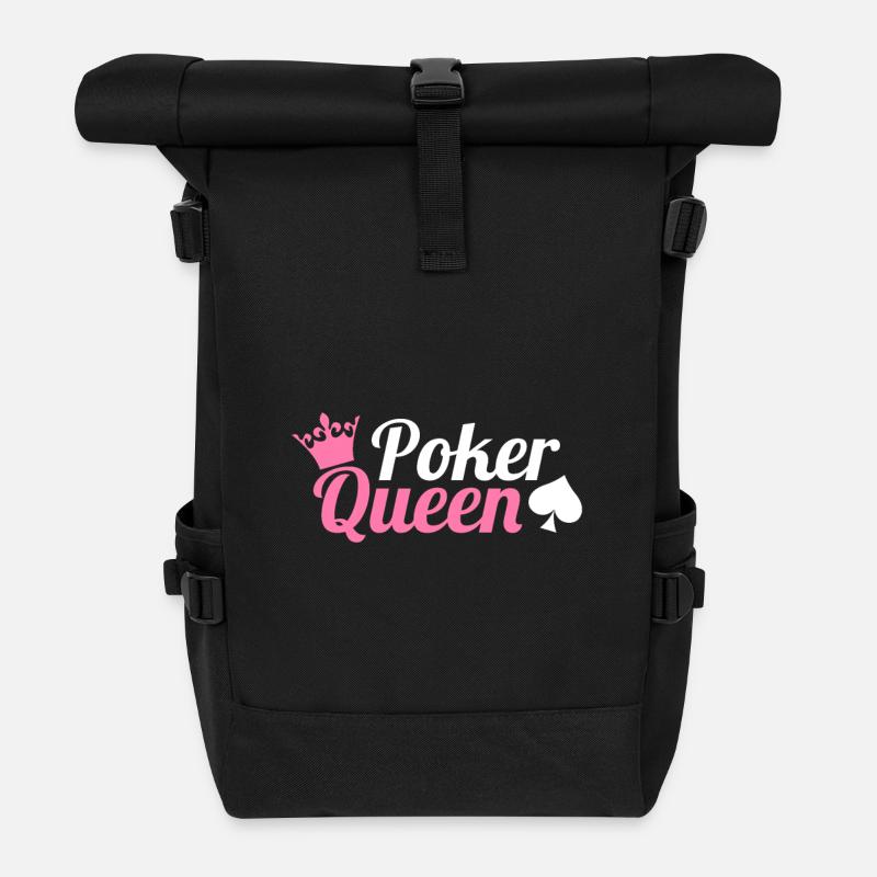 Poker Queen - Roll Top Backpack - black