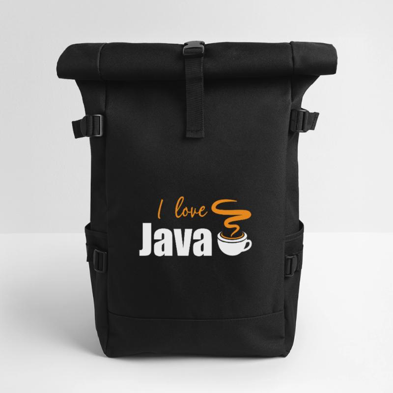Ich liebe Java Rolltop Rucksack