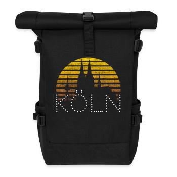 Köln Kölner Skyline Kölner Dom Vintage Geschenk - Rolltop Rucksack - Schwarz - Vorne