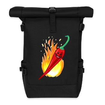 Hot Pepper Chilli Restaurant Hot Spice Dish - Roll Top Backpack - black - Front
