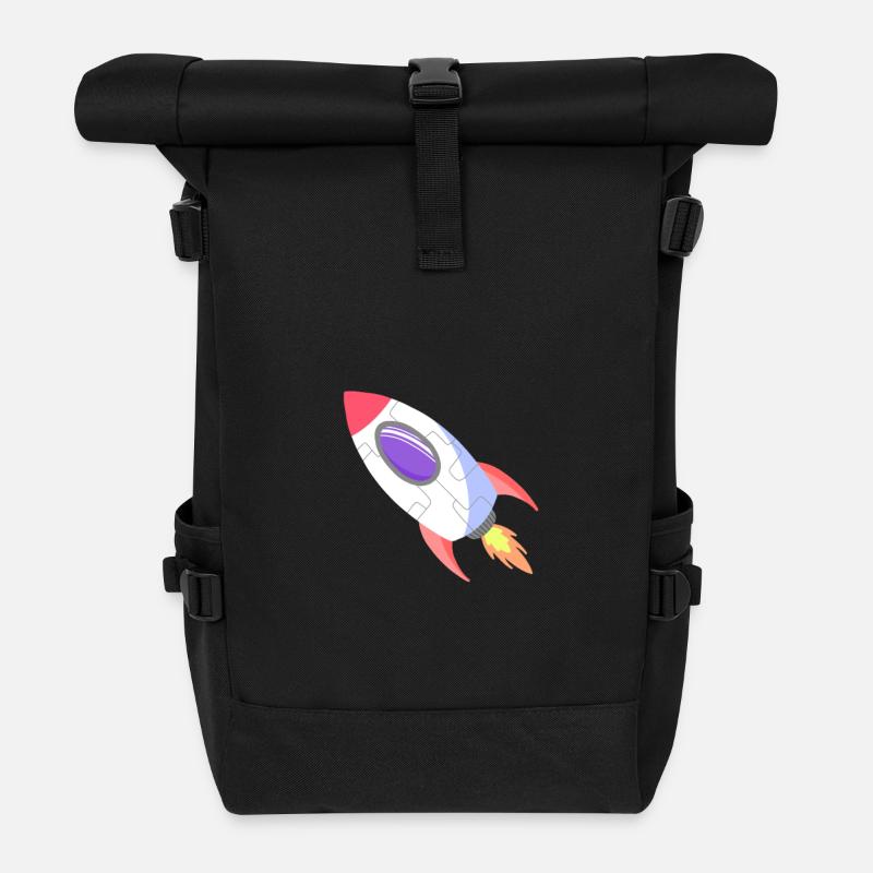 Raumrakete Pop-Comic - Rolltop Rucksack - Schwarz