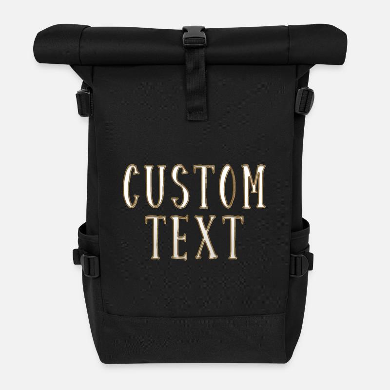 Texte personnalisé - Sac à dos roll top - noir