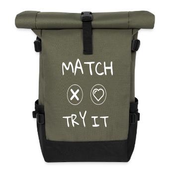 FLIRT Match text Art - Roll Top Backpack - olive/black - Front