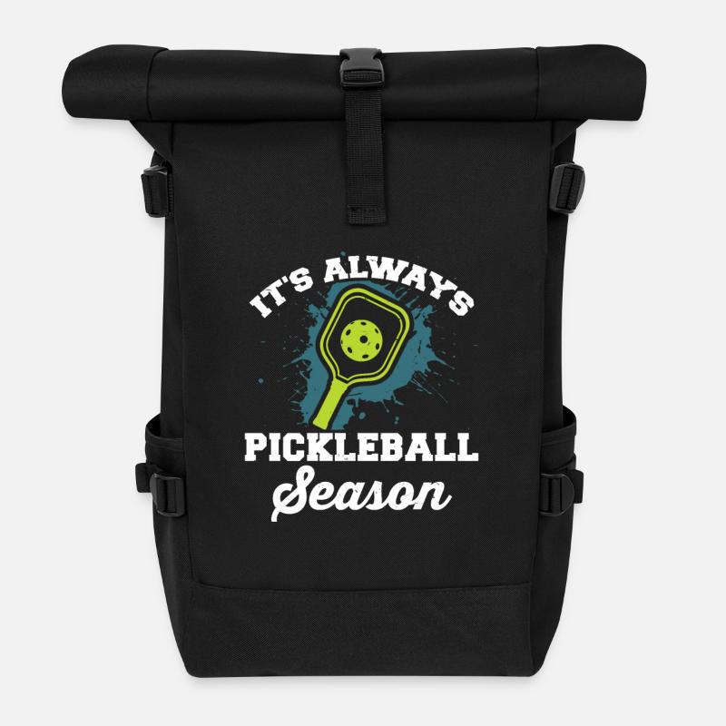 Pickleball - Rolltop Rucksack - Schwarz