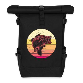 Perch predatory fishing - Roll Top Backpack - black - Front