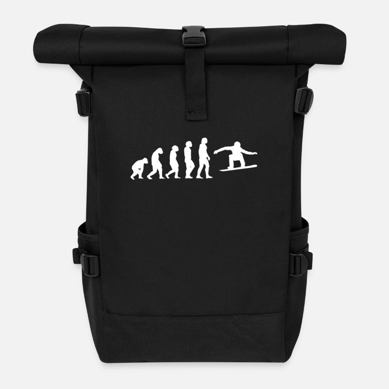 Snowboard Evolution Geschenk - Rolltop Rucksack - Schwarz