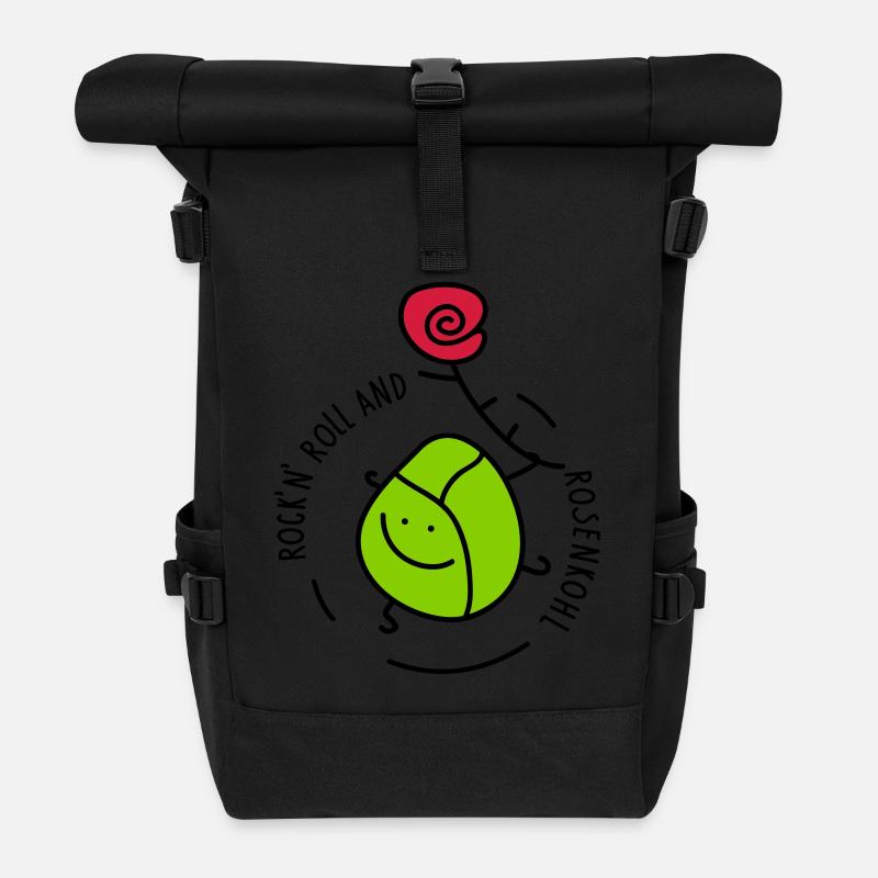 Rock and Roll - Rolltop Rucksack - Schwarz