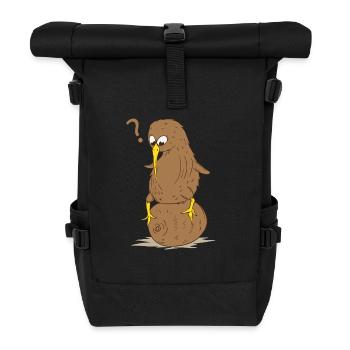 Kiwi Vogel Kiwifrucht Laufvogel - Rolltop Rucksack - Schwarz - Vorne