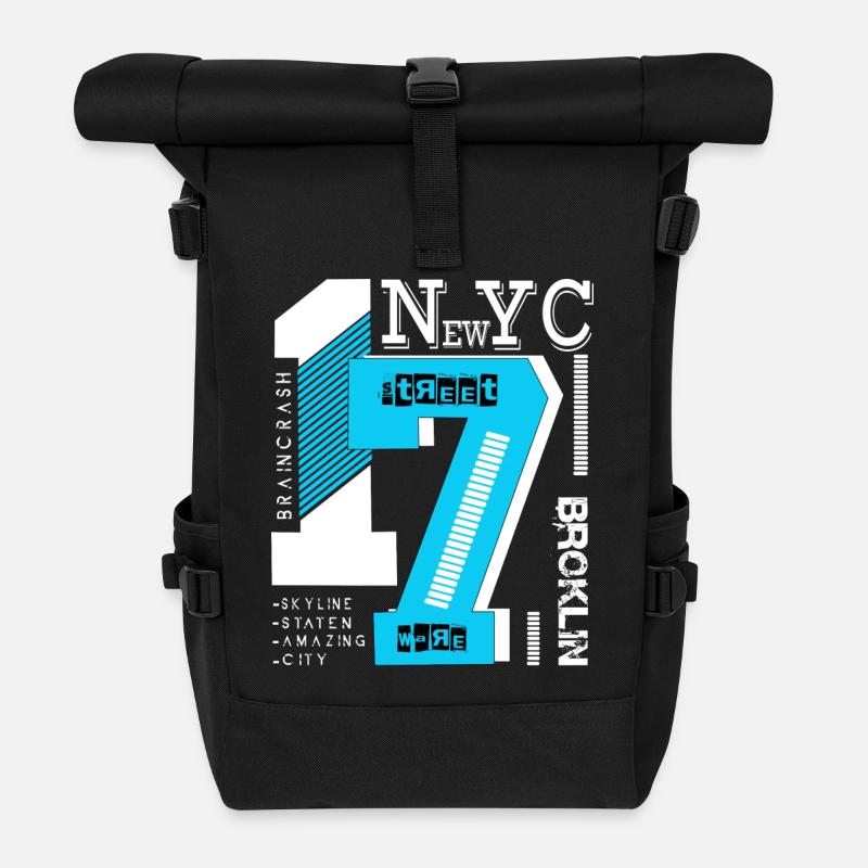 New York City - Rolltop Rucksack - Schwarz