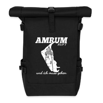 Amrum ruft und ich muss gehen - Rolltop Rucksack - Schwarz - Vorne
