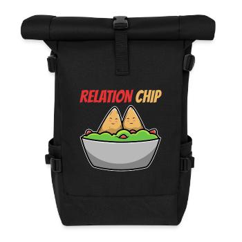 Humorous Avocado Couple with Relation Chip - Roll Top Backpack - black - Front