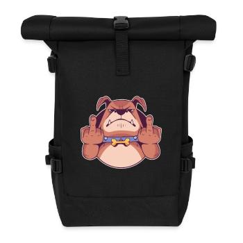 bulldog bulldogs dogge mastiff fighting dog - Roll Top Backpack - black - Front