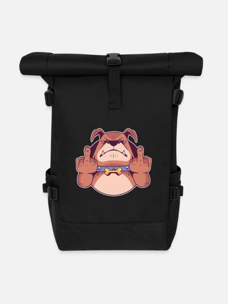 bulldogge bulldoggen dogge doggen kampfhund - Rolltop Rucksack - Schwarz