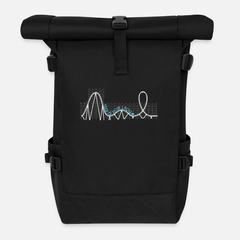Achterbahn This is how I roll - Rolltop Rucksack - Schwarz