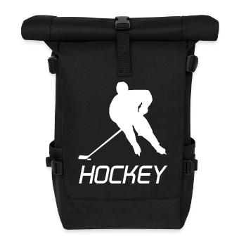 Eishockey Eishockeyspiel Eishockeyspieler Hockey - Rolltop Rucksack - Schwarz - Vorne
