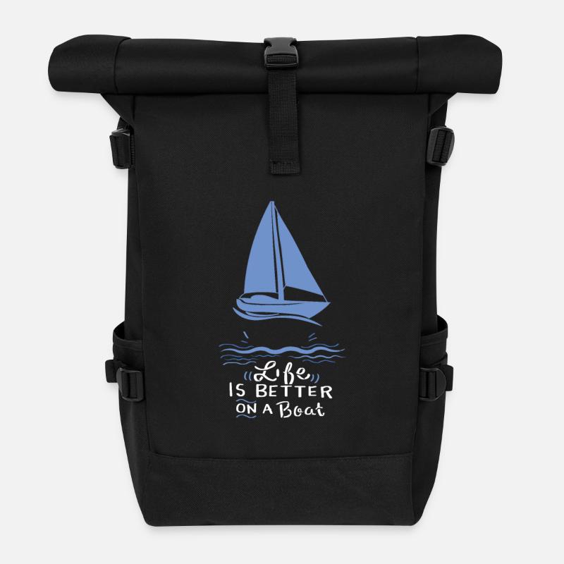 Voile voilier - Sac à dos roll top - noir