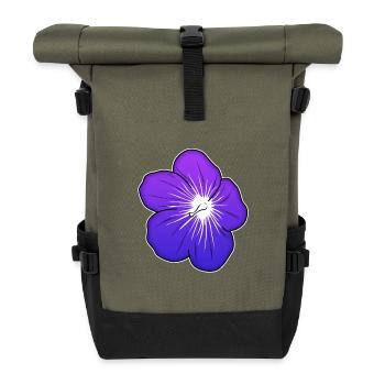 Illustration de fleur violette avec centre lumineux - Sac à dos roll top - olive/noir - Devant