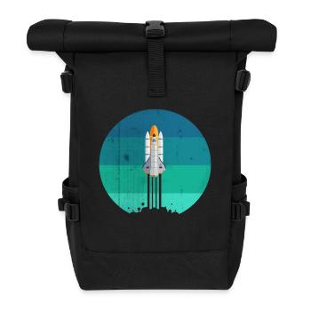 Lancement d'une fusée spatiale - Sac à dos roll top - noir - Devant