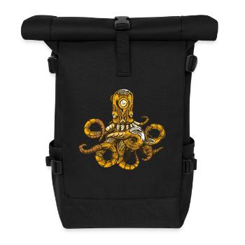 Octopus steampunk - Roll Top Backpack - black - Front