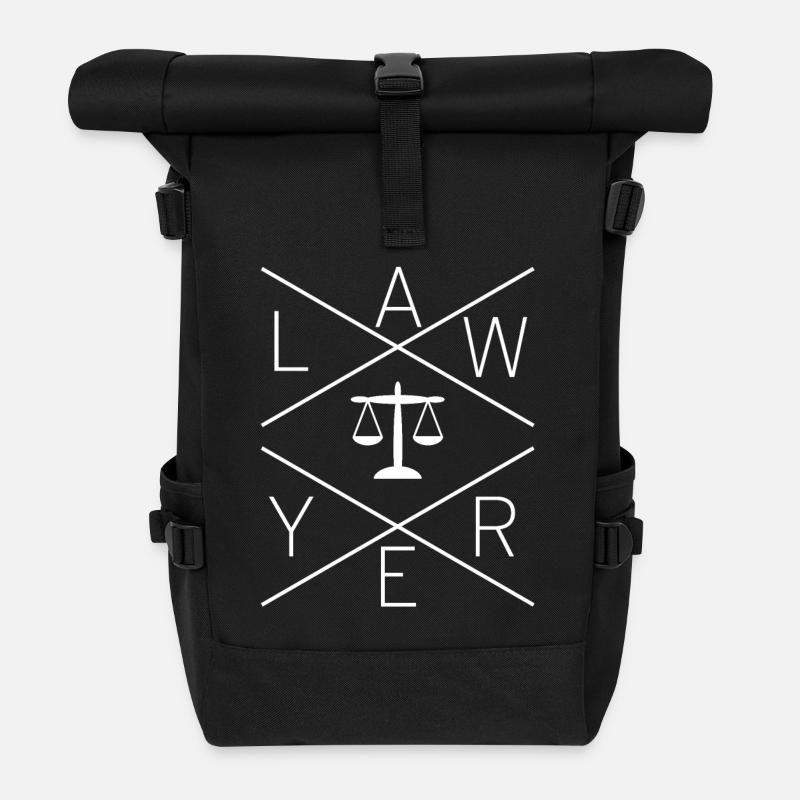 lawyer - Roll Top Backpack - black