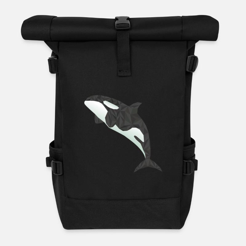 orca Wal - Rolltop Rucksack - Schwarz