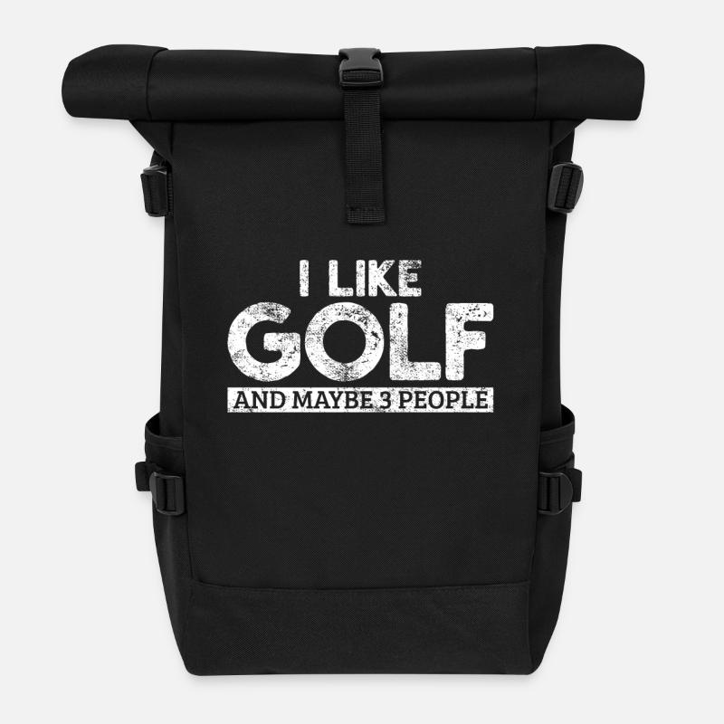 Golf Golfers Golfers - Roll Top Backpack - black