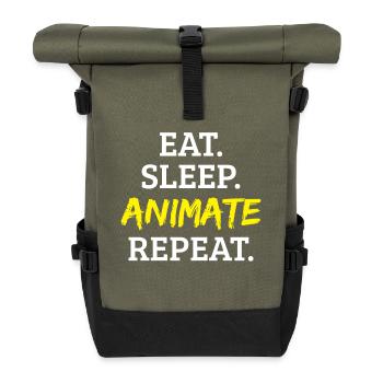Animation animate - Roll Top Backpack - olive/black - Front