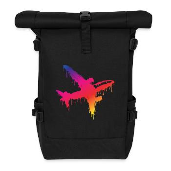 Flugzeug - Rolltop Rucksack - Schwarz - Vorne