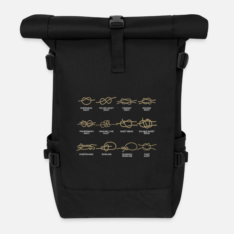 Boote Knotenkunde Knoten - Rolltop Rucksack - Schwarz