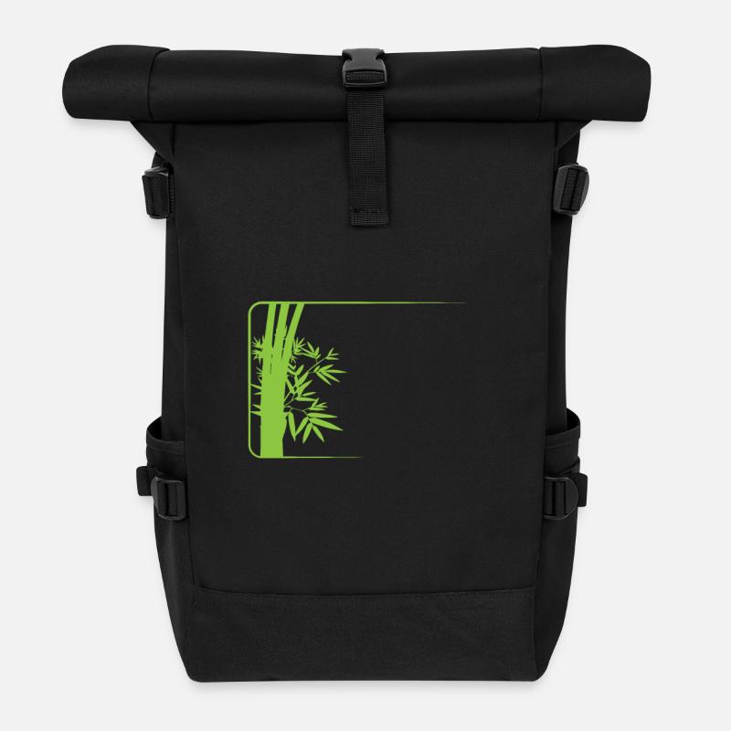 Bamboo Forest in Asia Sweet Grass - Roll Top Backpack - black