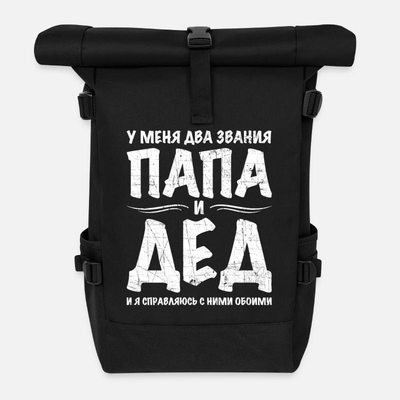 Ich habe zwei Titel Opa Geschenk Geburtstag Russe - Rolltop Rucksack - Schwarz