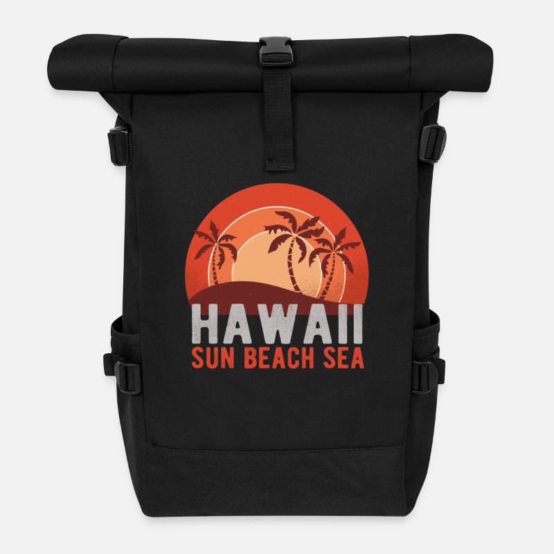 Hawaii - Rolltop Rucksack - Schwarz