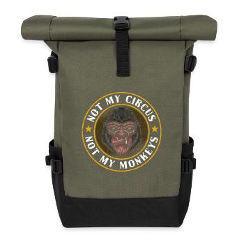 Not my circus, not my monkeys - Roll Top Backpack - olive/black - Front