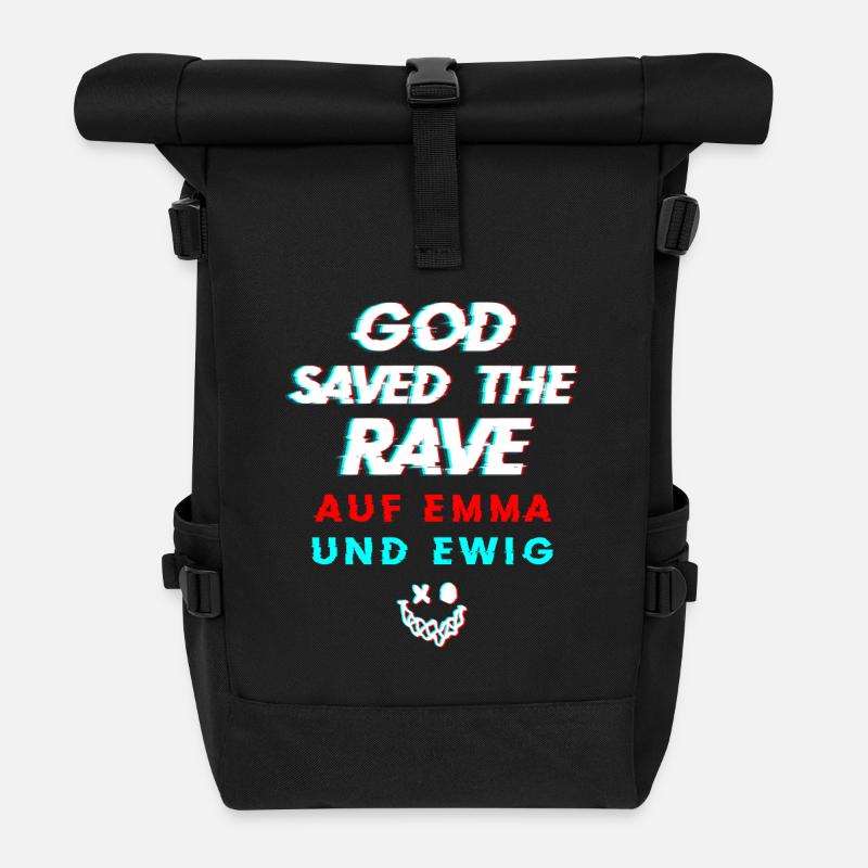 Raver - Rolltop Rucksack - Schwarz