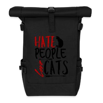 I hate cat people - Roll Top Backpack - black - Front