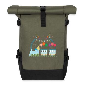 Conception de conducteur de train pour enfants - Sac à dos roll top - olive/noir - Devant