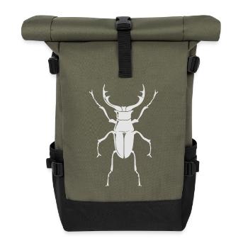 Großer Hirschkäfer - Insekten - Rolltop Rucksack - Olive/Schwarz - Vorne