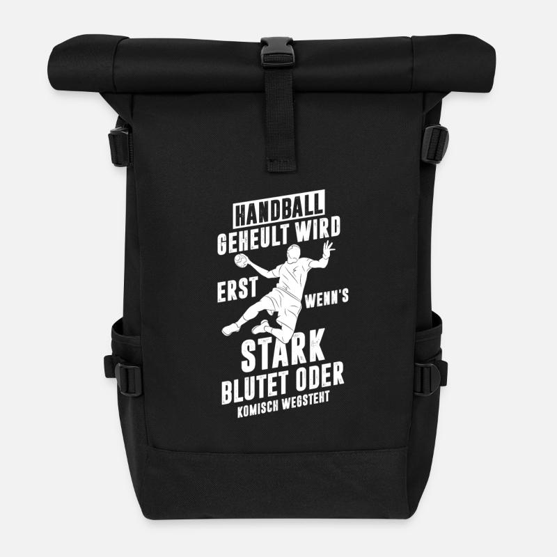 Handball Spruch - Rolltop Rucksack - Schwarz