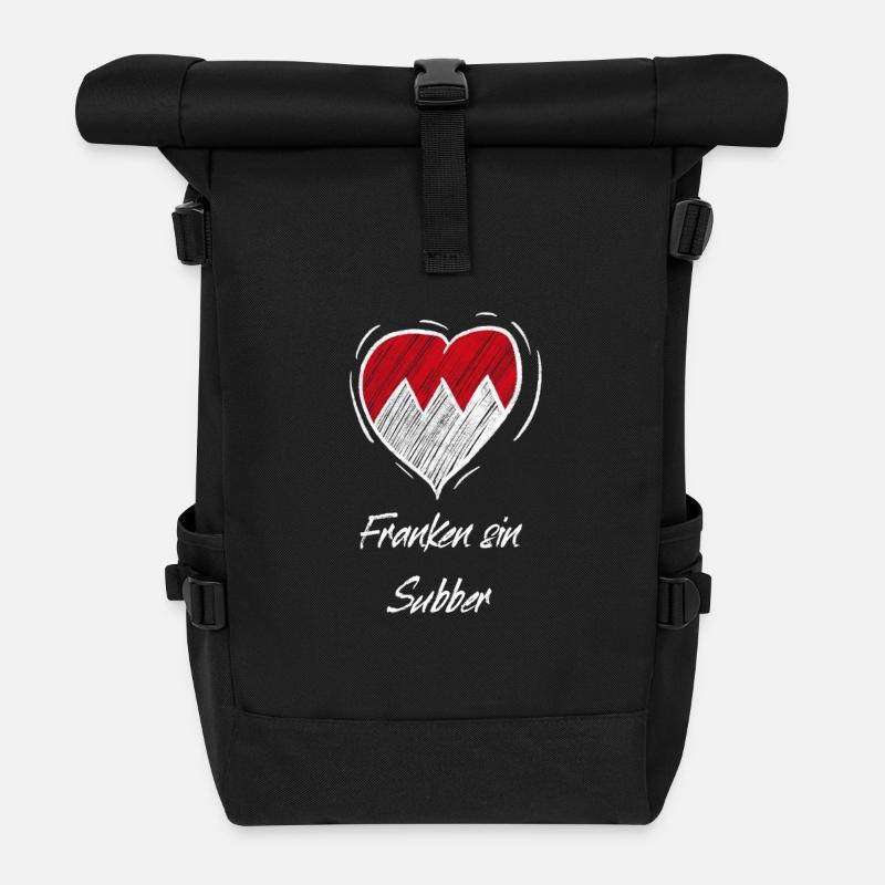 Franken Sin Subber Herz Love Frankenwappen - Rolltop Rucksack - Schwarz