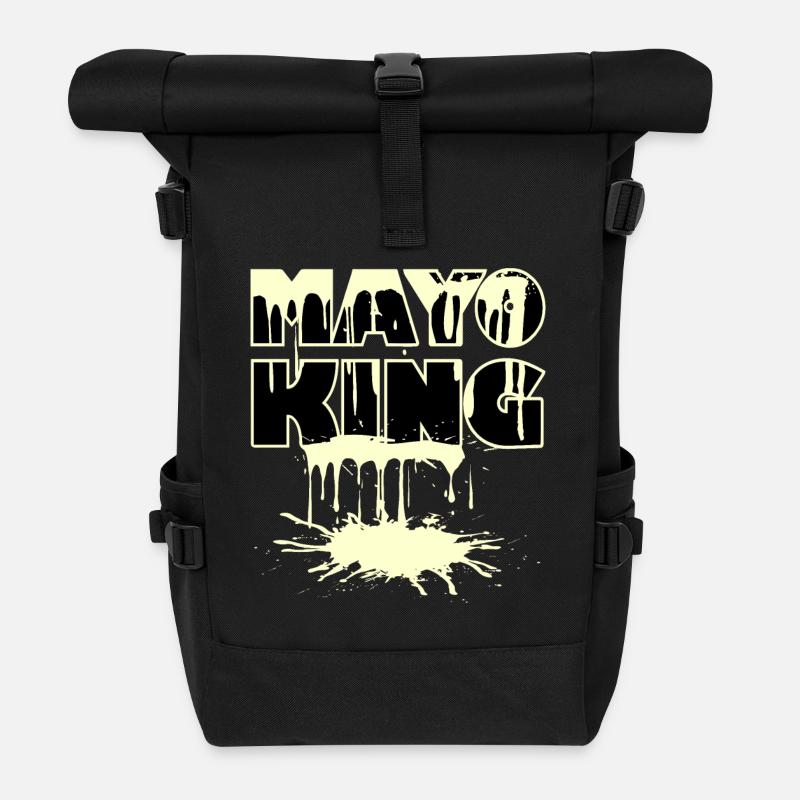 Mayo King - Mayonnaise verschüttet - Rolltop Rucksack - Schwarz