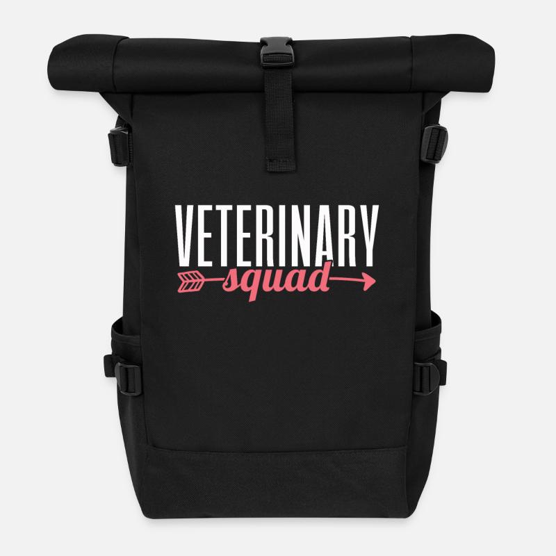 Tierarzt Tierarzthelferin - Rolltop Rucksack - Schwarz