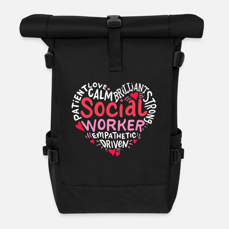 Sozialarbeiter - Rolltop Rucksack - Schwarz