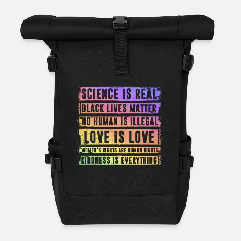 Sience is real Black lives matter - Rolltop Rucksack - Schwarz