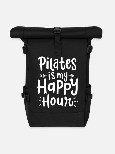 Pilates Yoga - Rolltop Rucksack - Schwarz
