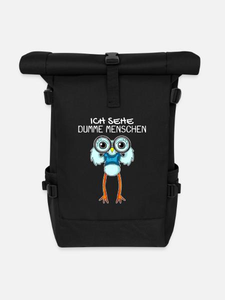 Ich sehe dumme Menschen - Möwe Kapitän Geschenk - Rolltop Rucksack - Schwarz
