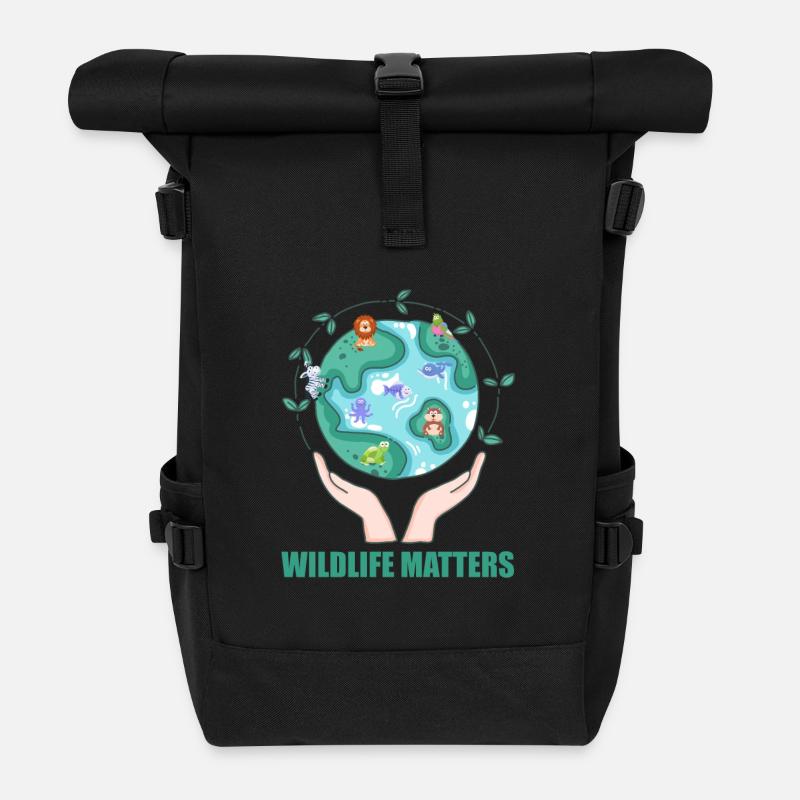 witzige Naturschutz Umwelt Geschenkidee - Rolltop Rucksack - Schwarz