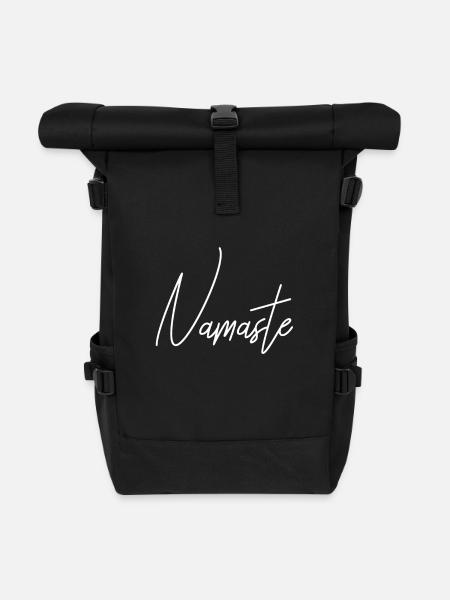 Namaste Schrift - Rolltop Rucksack - Schwarz
