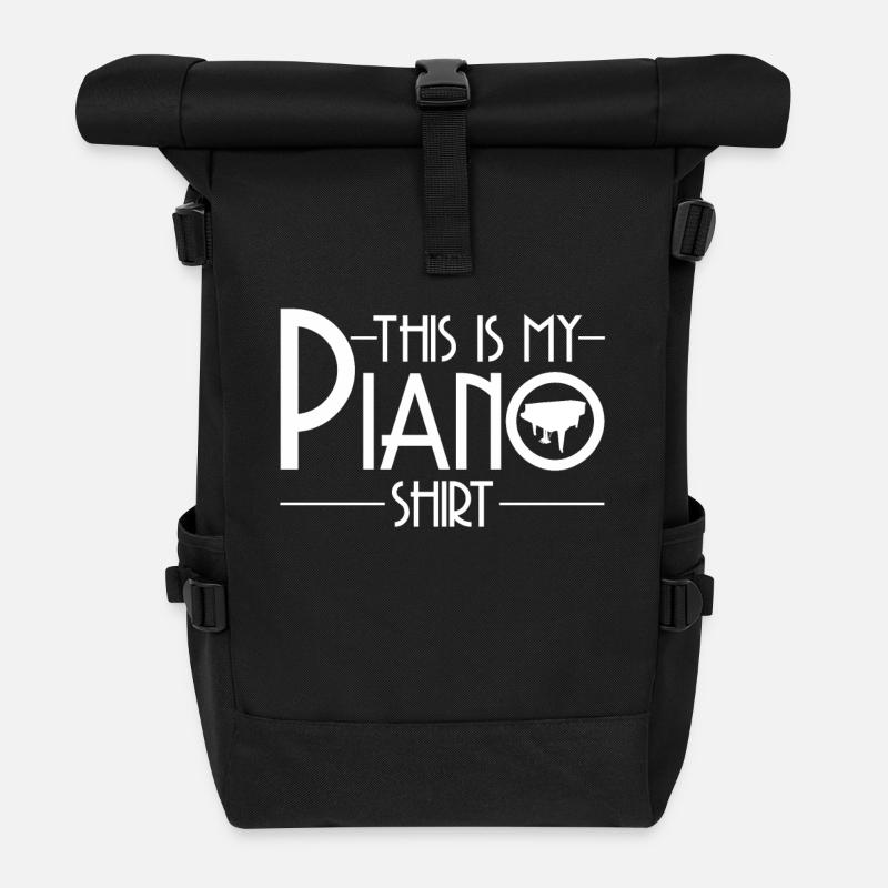 Klavierspieler Pianist - Rolltop Rucksack - Schwarz