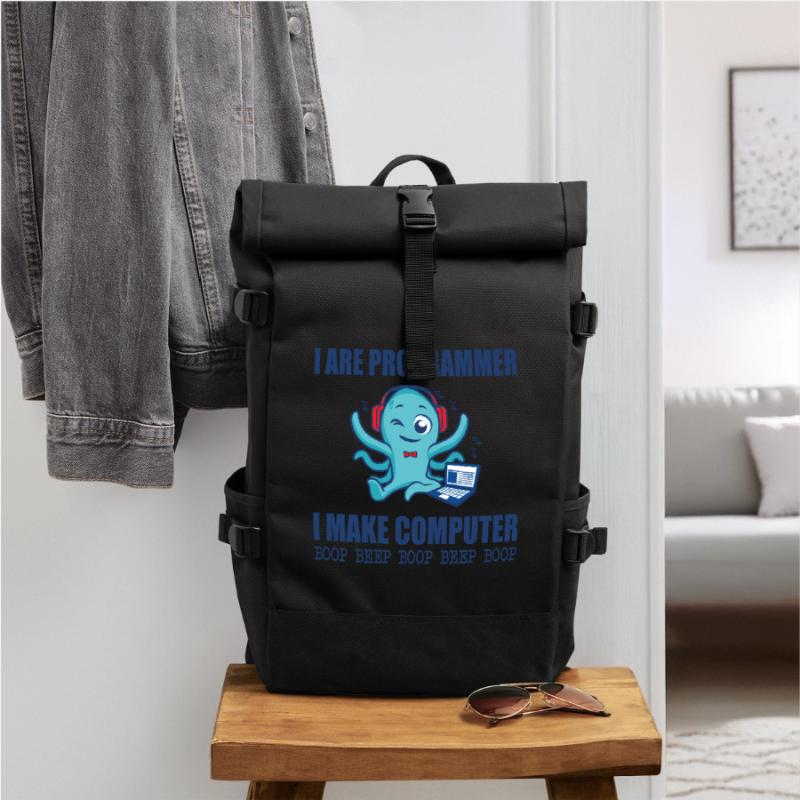 I are programmer i make computer boop beep boop Rolltop Rucksack